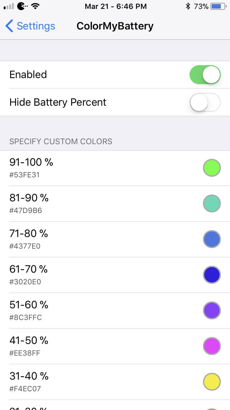 Đổi màu thanh biểu tượng Pin với ColorMyBattery